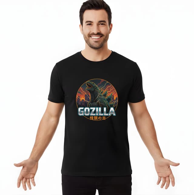 Pánské tričko Godzilla Hněv Starého Města A Blesky Apokalypsy