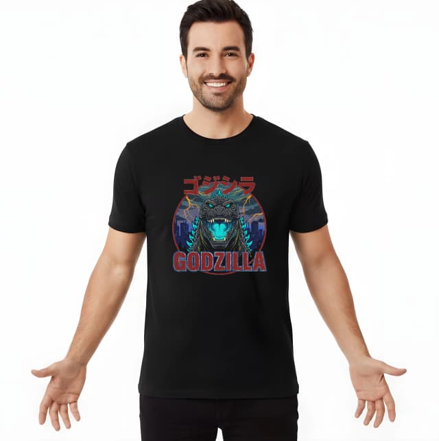 Pánské tričko Godzilla Noční Hněv Jaderná Záře A Městská Bouře