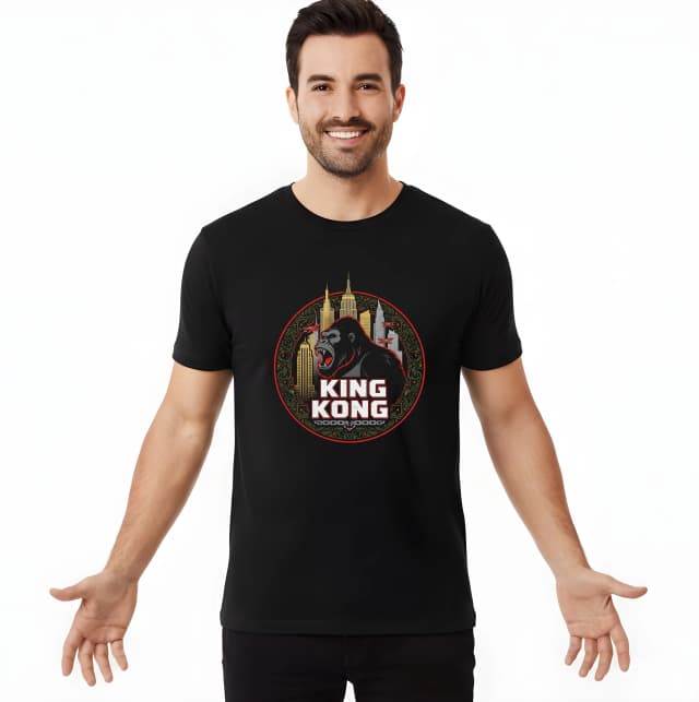 Pánské tričko King Kong V New Yorku Řev Mrakodrapové Džungle A Letadel