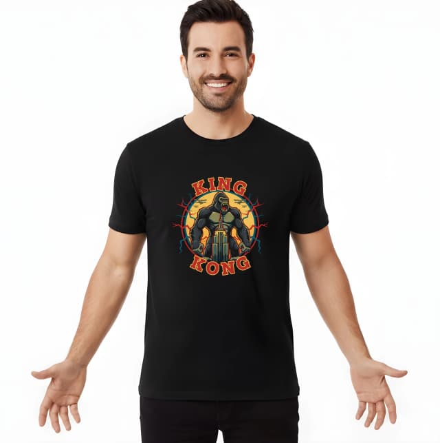 Pánské tričko Legendární King Kong Obří Gorila Mrakodrapy A Retro Letadla