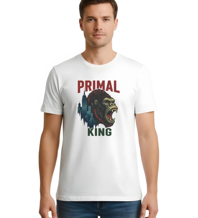 Pánské tričko Primal King Divoký Opičí Král Města V Nočním Světle