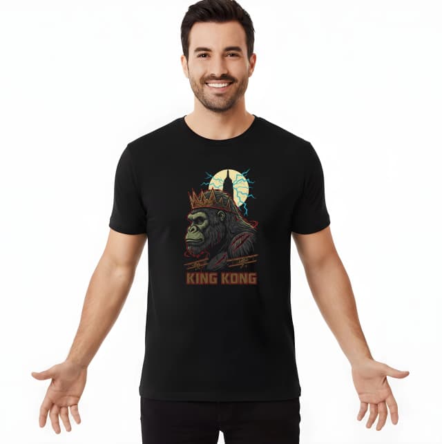 Pánské tričko Královský King Kong S Korunou Šrámy A Měsíčními Blesky