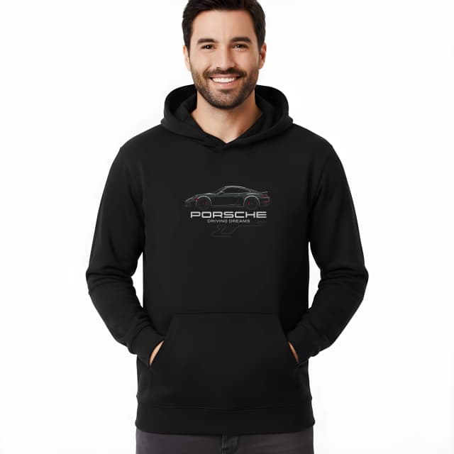 Mikina Porsche Noční Silueta Minimalistická Elegance Řidičských Snů