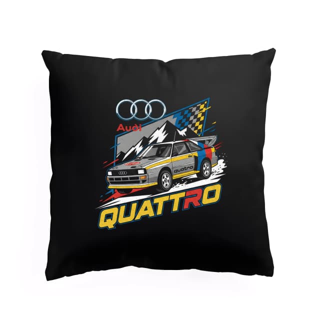 Polštář Audi Quattro Legendární Horská Rallye Retro Rychlost A Čtyřkolový Pohon