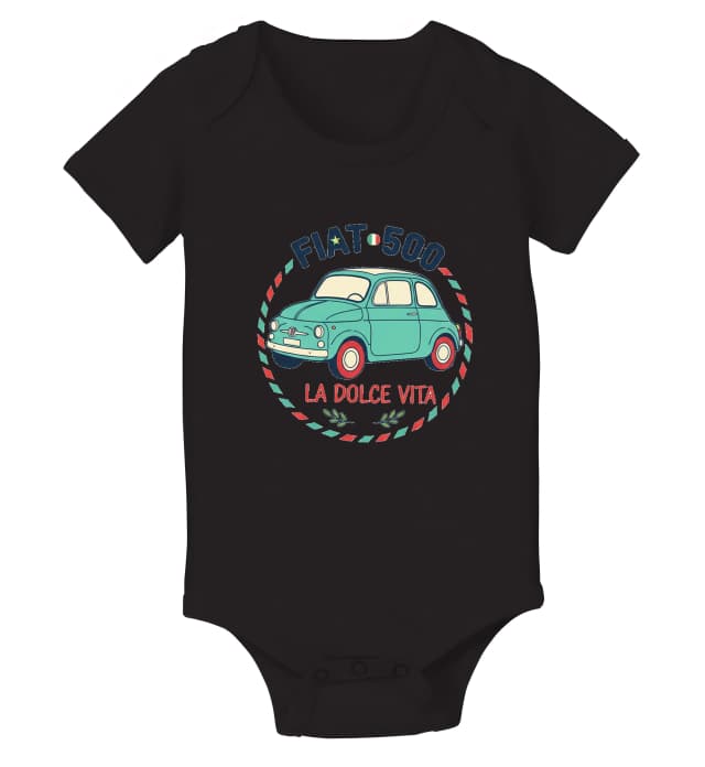 Dětské body Fiat 500 La Dolce Vita Roztomilý Italský Retro Styl