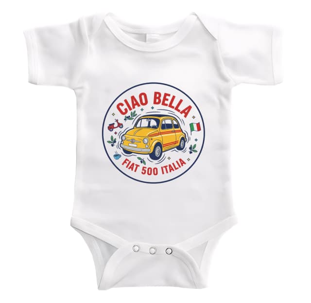 Dětské body Ciao Bella Kouzlo Fiat 500 Italský Retro Šarm Espresso A Vespa