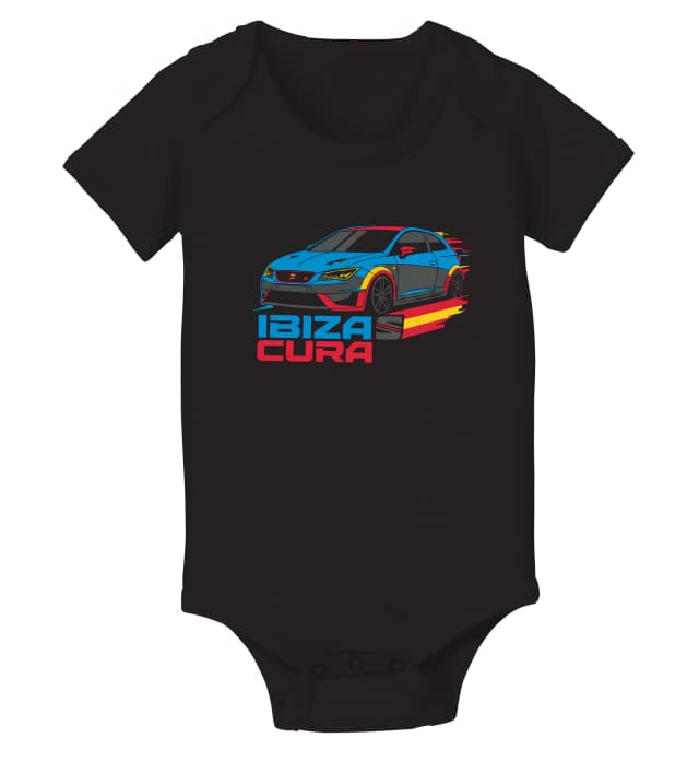 Dětské body Ibiza Cupra Španělský Hothatch S Dynamickým Neonovým Retro Závodním Motivem