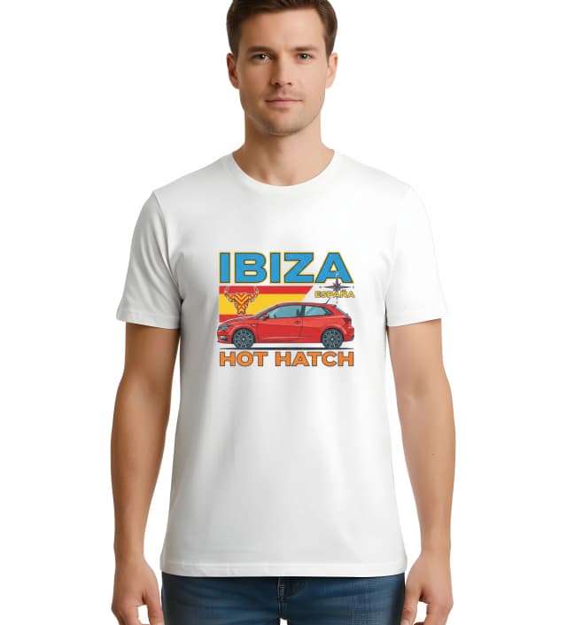 Pánské tričko Ibiza España Červený Hot Hatch Španělský Býk Ostrovní Styl