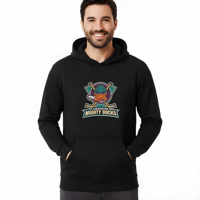 Mikina Retro Emblém Anaheim Mighty Ducks Legendární Agresivní Kačer V Akci