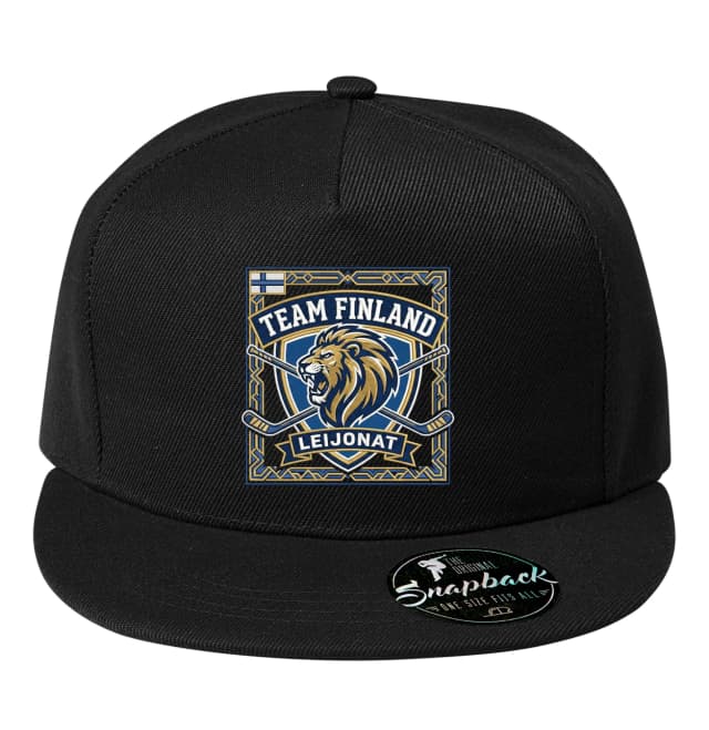 Snapback Leijonat Hrdinské Logo Team Finland S Lví Hlavou A Hokejkami