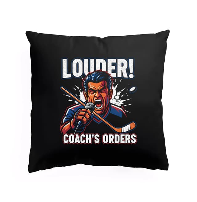 Polštář Louder Hokejový Trenér Křičí Povely Bojovná Motivace Pro Fanoušky