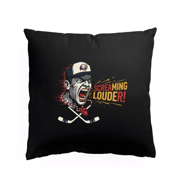 Polštář Hokejový Trenér Křičí Screaming Louder Píšťalka A Vášeň