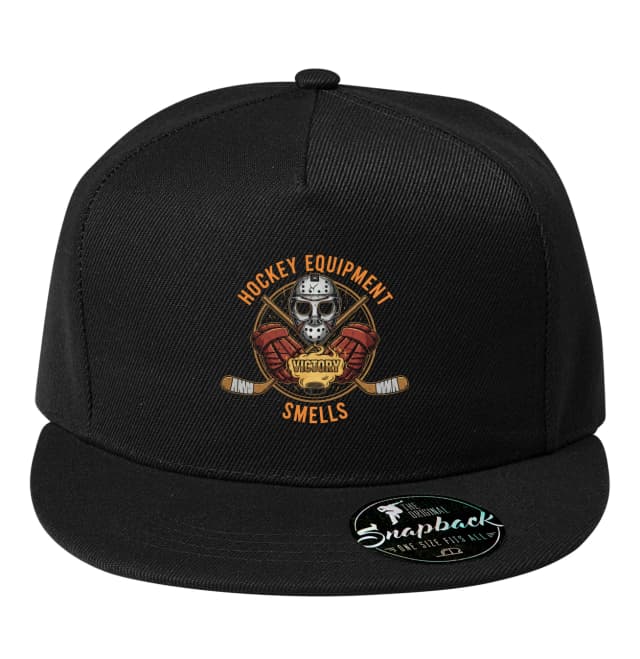 Snapback Vůně Vítězství Na Hokejovém Ledě Maska Rukavice A Puk