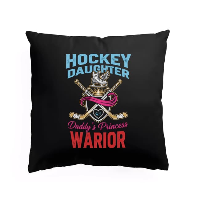 Polštář Hockey Daughter Tatínčina Princezna Hokejová Bojovnice S Korunou