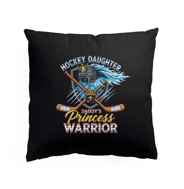 Polštář Lední Hokejová Dcera V Helmě A Zlaté Koruně Daddys Princess Warrior