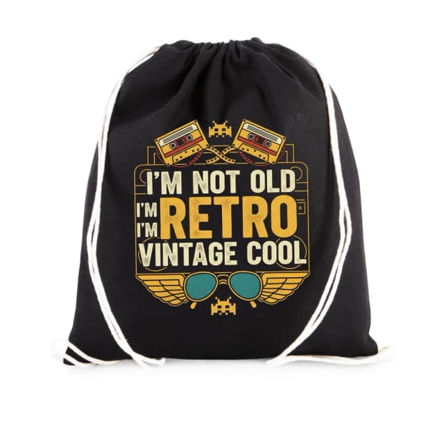Pytlík Nejsem Starý Jsem Retro Vintage Cool Kazety Křídla A Pixelová Nostalgie