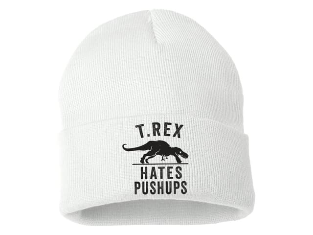 Zimní pletená čepice Tyrannosaurus nesnáší kliky